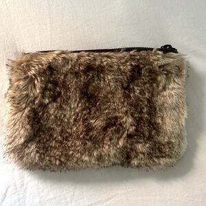 Pottery Barn Faux Fur Clutch in Neutral Tones